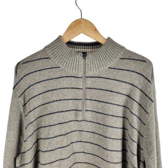 Eddie Bauer 1/4 Zip Wool Blend Sweater Long Sleeve Gray Size XXL - Picture 3 of 6